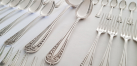 Antique Silver Plated Cutlery set in Empire style - 49 pieces - likely René Coutin, France 1878-1880