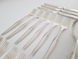 SOLD - Silver Plated Cutlery Canteen, Paris pattern - WMF, Germany c. 1950's - 40 pieces (6 pax.)