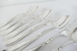 Christofle - Hemerocalle - 6 Silver Plated Diner place settings - France, 1880-1935