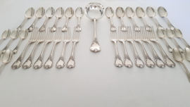 Christofle - Silver plated cutlery canteen for 12 persons, Marly pattern- 37-pieces