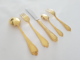 SBS Solingen - 12 pax./  70-piece Gold-Plated Cutlery set in Louis XV / Rococo style