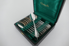Christofle - Malmaison - Cassette met 12 verzilverde koffielepels - in nieuwstaat