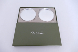 Christofle - Pair of Silver plated Coasters -  K+T (design Thomas Keller and Adam D. Tihany)