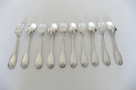 Christofle - Set of 5 silver-plated dinner spoons and dinner forks