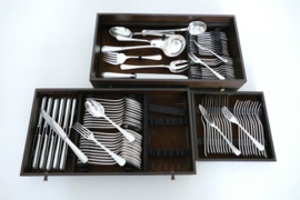 Silver Plated Art Deco Cutlery Canteen - Boreal - 89-piece/12-pax. - design Luc Lanel - Orfevrerie Christofle - France, 1937-1950