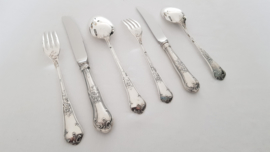 WMF - Silver plated Cutlery canteen - Louis XV - 44-piece/6-pax. - Germany, 2nd half of the 20th century