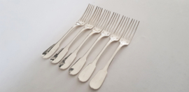 Christofle - Set of 6 Dinner forks - Cluny collection - France, 1983-