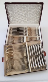 Silver plated Art Nouveaux Cutlery Canteen - Jugendstil - 84-piece/12-pax. - Alpaca 100 - Germany, 1st half of the 20th century