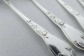 6 Silver Plated Art Nouveau Coffee Spoons  - "Cacao" - Boulenger & Cie, Paris - 1898-1919