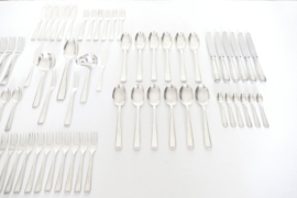 Art Deco Silver plated Cutlery Canteen - Pyramid pattern - 81-piece/6-pax. - Johann Granica, Germany c. 1930's
