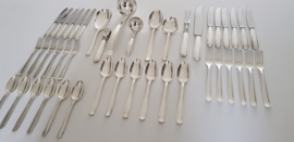 Silver Plated Art Deco cutlery canteen - 44-piece/6-pax. - 56. Nordique - Gero, Georg Nilsson - the Netherlands, 1939-1952