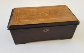 Antique Swiss Music Box (Working) - Rosewood Veneer and Marquetry - Paillard Vaucher Fils, St. Croix - 1870's-1880's