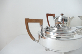 William Hutton & Sons - Verzilverd Art Deco 6-Delig Koffie- en Theeservies - Engeland, 1920-1930