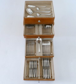 Gero, Zeist - Silver Plated Art Deco Cutlery Canteen - design Jan Eisenloeffel - 73-piece/10-pax. - the Netherlands, 1929-1953