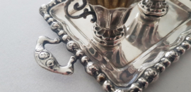 Klein zilveren dienblad met 2 kopjes - Art Nouveau - .835 zilver