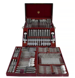 A c.1900 Louis XV Italian Estate Silver Plated 201-piece Cutlery Service for 24 – by Manufacture de L’Alfenide/Christofle & Antonio Giacché, Milan. - Italy, 1870-1920