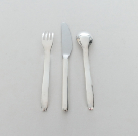 Christofle - Tenere - Silver Plated dinner place setting(fork + knife + spoon) - rare