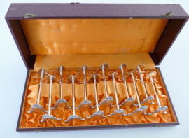 A set of 12 Silver Plated Louis XVI Knife rests - France, mid-20th century