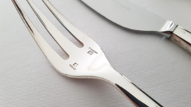 Christofle - Silver plated dinner place setting (fork+spoon+knife) - Vertigo - design Andrée Putman