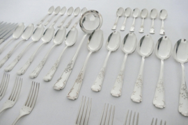 Silver Plated Cutlery Canteen - 62-piece/12-pax - Louis XV - Orfevrerie George Well, Paris - 1945-1950