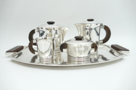 Silver Plated Art Deco Coffee and Tea Service by Ercuis & Christofle, 1937