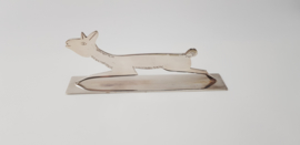 A set of 12 silver-plated, original Art Deco knife rests in the shape of animals