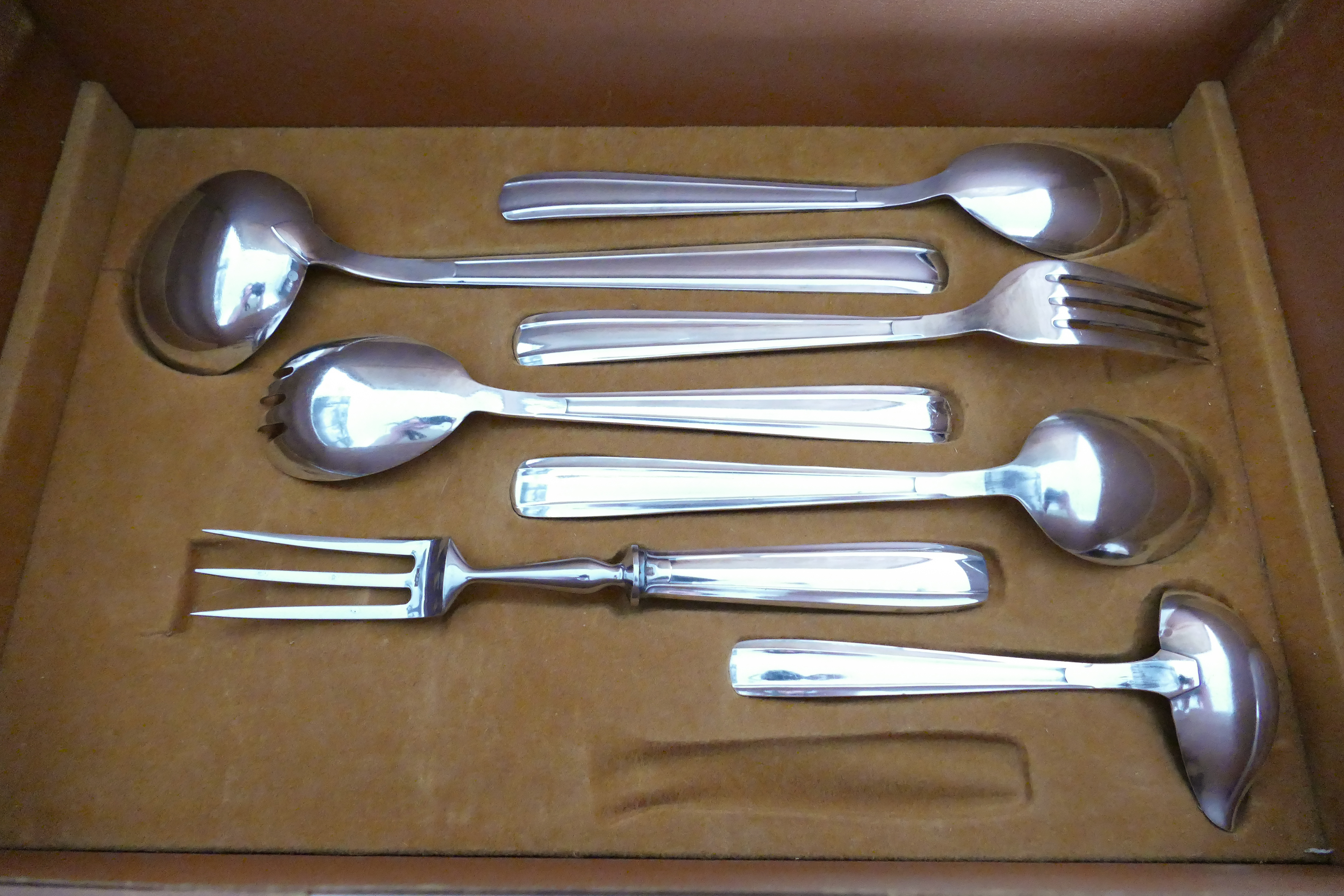 Silver Plated Art Deco Cutlery Canteen - 122-piece/12-pax. - Bouillet Bourdelle - France, 1945-1950