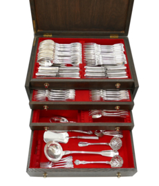 Kerkelijk verzilverd bestek van een Latijns Aartsbisschop  - Christofle – 97-delig – Chinon & Baguette - Pauselijke Staat, 1860-1868