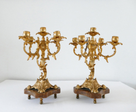 A pair of 19th century gilt-bronze 5-lights candelabras in the Napoleon III style - Spain or France, c. 1870