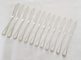 Christofle - 12 silver-plated fish-knives  in the Malmaison pattern