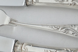 A set of 6 silver-plated breakfast/start place settings - Louis XV - Gustav Ebel, Solingen - Germany, c. 1950