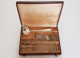 Silver Plated Cutlery Canteen in Art Deco style - 37-piece/12-pax. - Dovetail pattern - S.n.o. REX