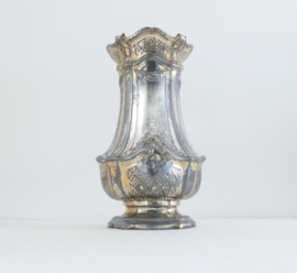 Orfevrerie Gallia - Large Baluster-shaped silver-plated and worn gilded Vase - France, c. 1900