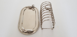 Silver Plated Toast Rack with Swan Figurines