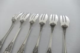 Set of 6 Silver Plated Cake Forks - Empire-style - Orfevrerie Boulenger