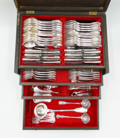 Kerkelijk verzilverd bestek van een Latijns Aartsbisschop  - Christofle – 97-delig – Chinon & Baguette - Pauselijke Staat, 1860-1868