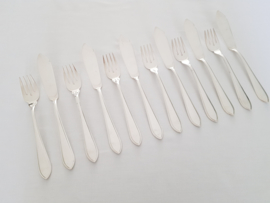 6 silver plated place settings for fish - Point fillet - Sola 90