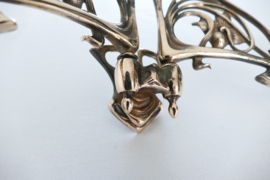 Art Nouveau Piano candleholders in polished brass - Pleyel 1890-1910