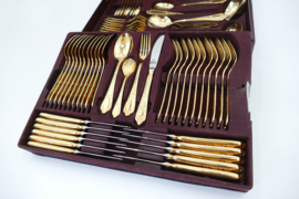 SBS Solingen - Gilded cutlery in Louis XV/Rococo style - 65-piece/12-pax. Germany, 1980's