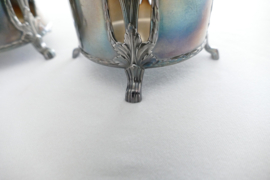 Een paar WMF Art Nouveau verzilverde flessenhouders - Duitsland, 1895-1910