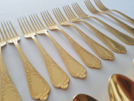 SBS Solingen - 12 pax./  70-piece Gold-Plated Cutlery set in Louis XV / Rococo style