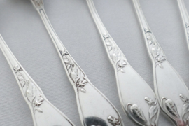 6 Silver Plated Art Nouveau Coffee Spoons  - "Cacao" - Boulenger & Cie, Paris - 1898-1919