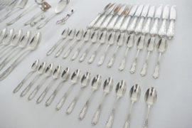 Maison Tilquin - Verzilverd Louis XV bestekset - 91-delig/12-persoons - België, c. 1950