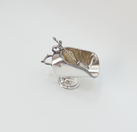 Antique English Silver Plated Sugar Bowl with Scoop – Harrison Fisher Sheffield – 1900-1925