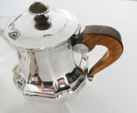 Christofle - Een verzilverd Koffieservies - Art Deco met Houten handgrepen - 3-delig - Frankrijk, periode 1935-1983 -