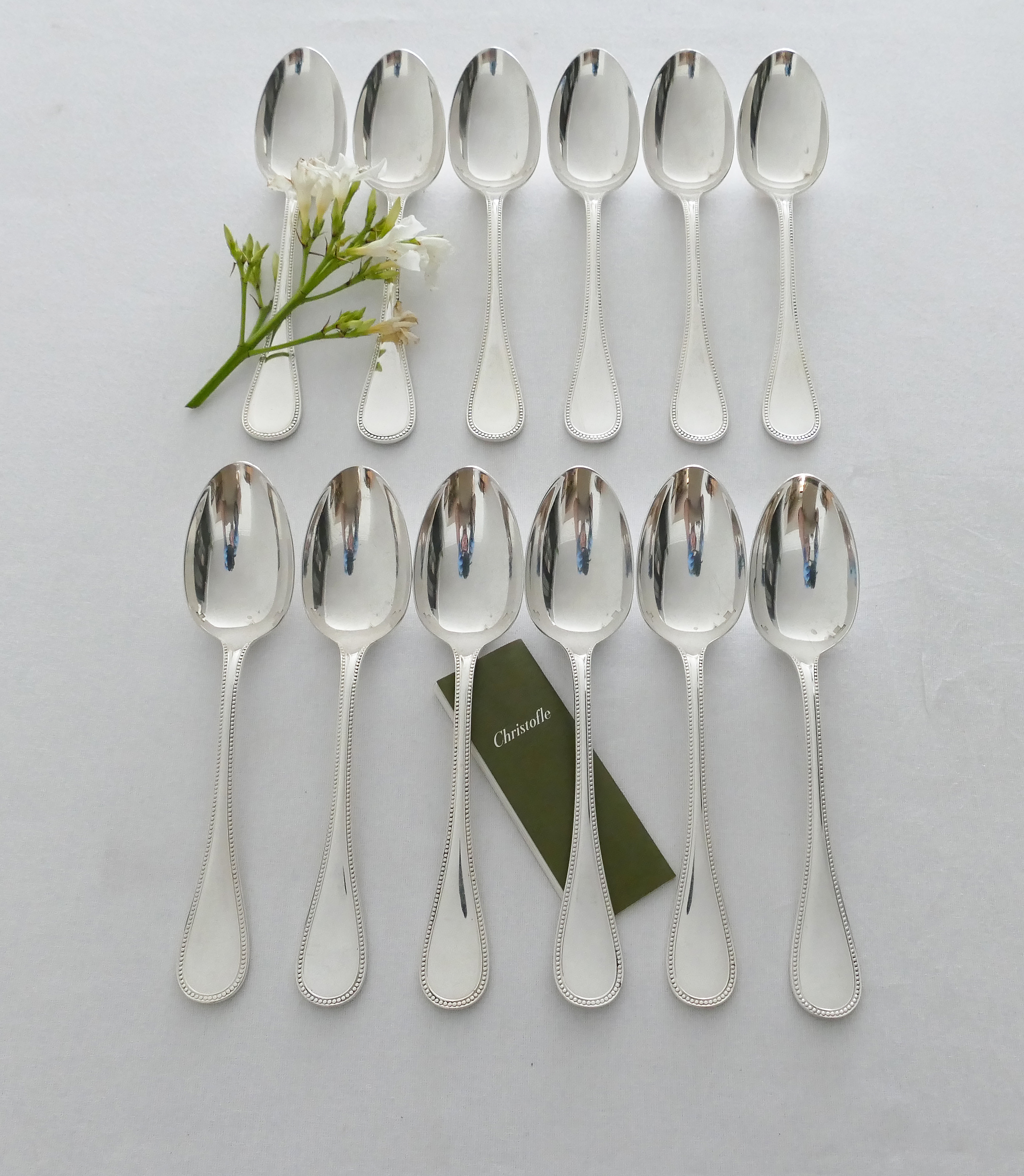 Christofle - Perles - Silver Plated Cutlery Set - 47-piece