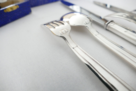 Silver Plated Art Deco Cutlery Set - 71-piece/12-pax. - Sté France Orfèvrerie -France, c. 1950's