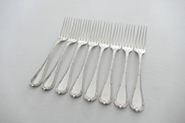 Christofle - Rubans - A set of 8 antique dinner forks - France, 1907-1935