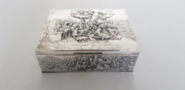 Silver Plated Sigar Box - Old-Dutch scene