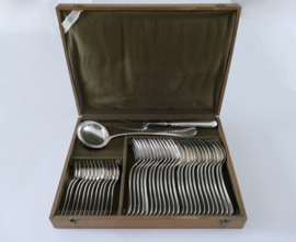 Antique French Silver Plated Cutlery Canteen - Baguette - 38-piece/12-person - Baguette - Société Française d'Alliage de Métaux